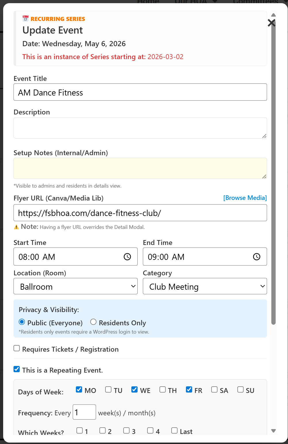 Simple Edit Modal Interface